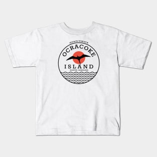 Ocracoke Island, NC Summertime Vacationing Seagull Sunrise Kids T-Shirt